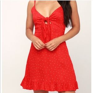 MinkPink keyhole tie front mini dress